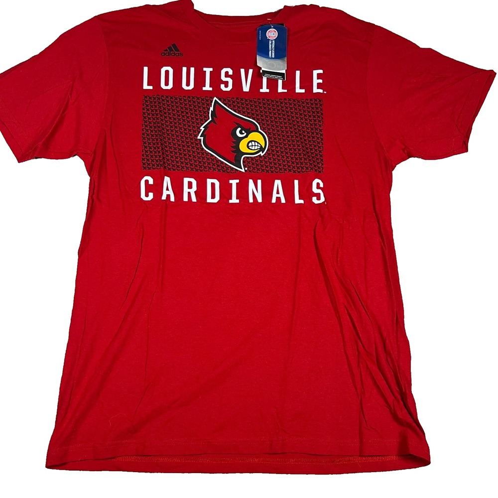The Adidas Go To Tee Mens Large Red Logo NCAA Louisville‎ Cardinals T-Shirt NWT